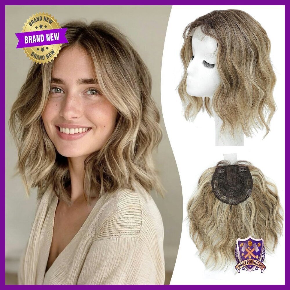 10-Inch Synthetic Hair Topper for Thinning Hair, Lightweight & Breathable